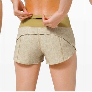 Lululemon sz 8 Speed Up Shorts Hazel Green Heather Lux multi tennis running gym
